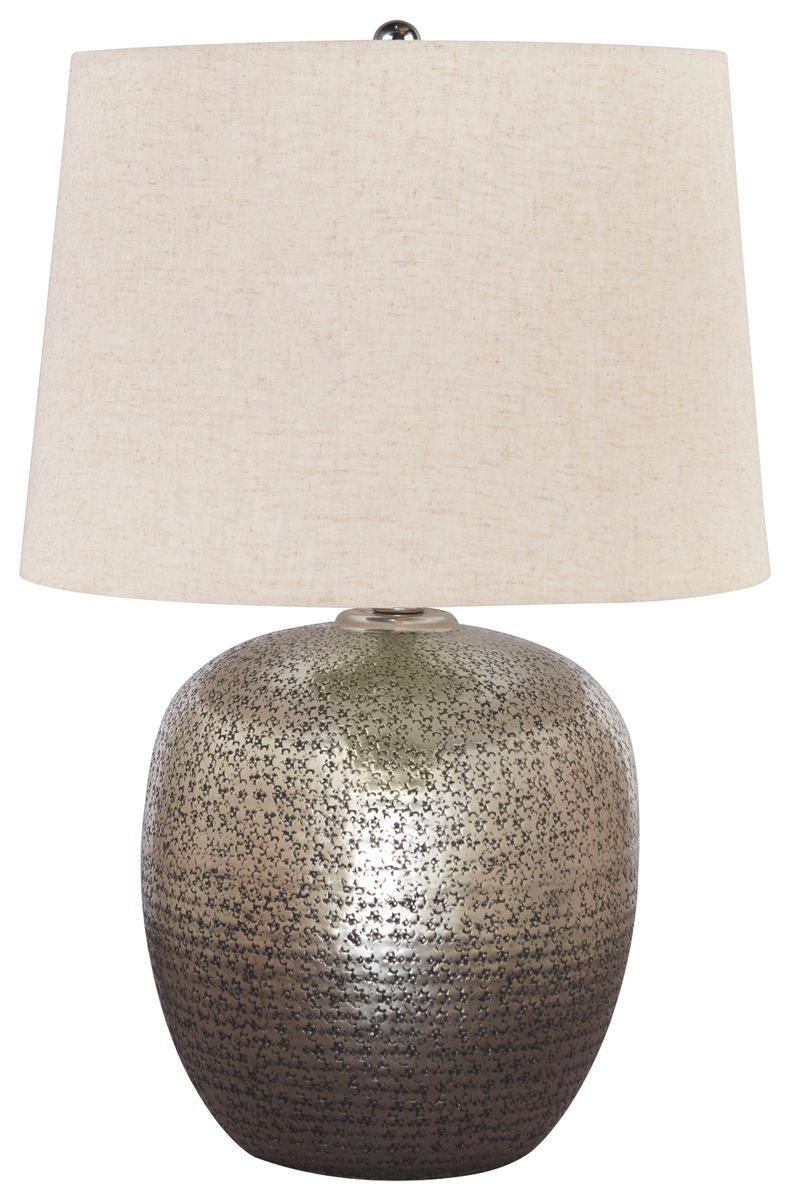 Magalie – Antique Silver Finish – Metal Table Lamp