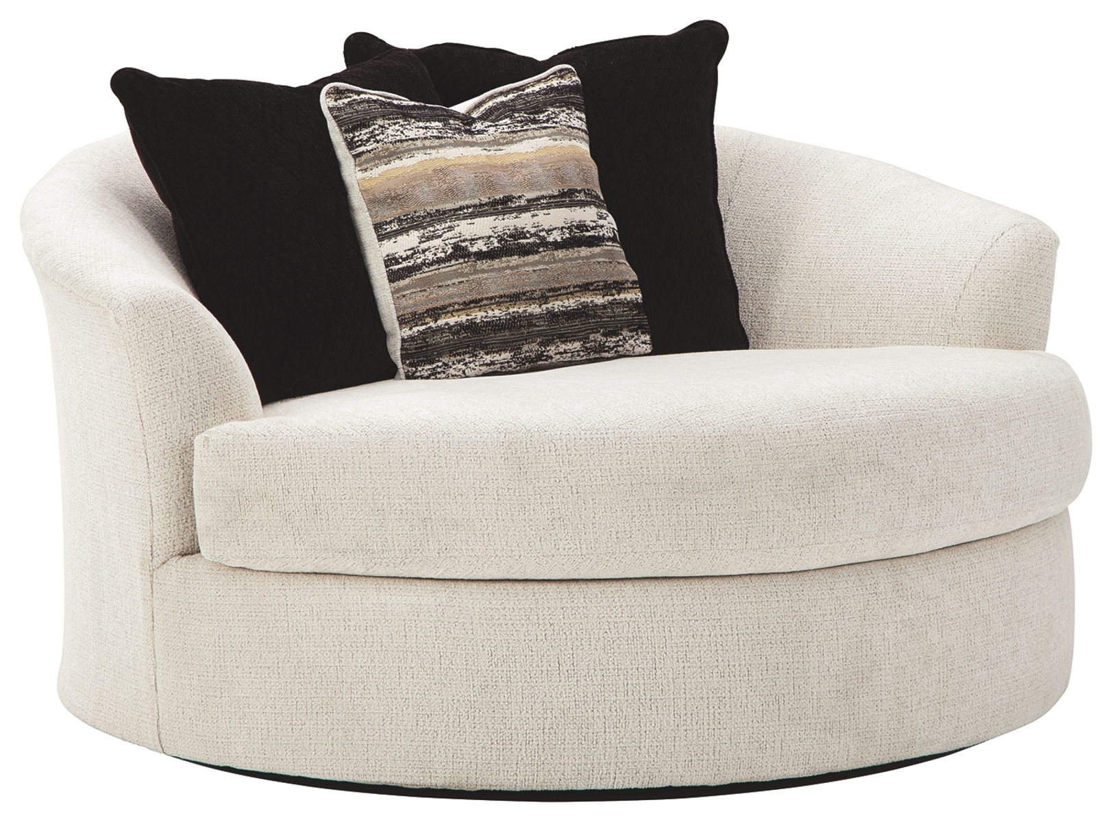 Cambri – Snow – Oversized Round Swivel Chair