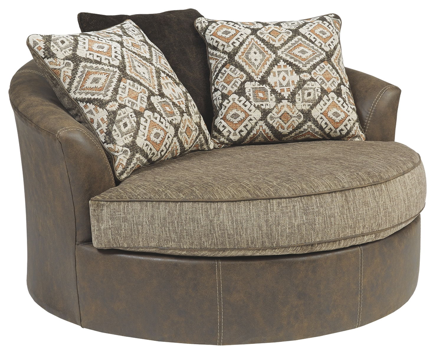 Abalone – Chocolate – Oversized Swivel Accent Chair