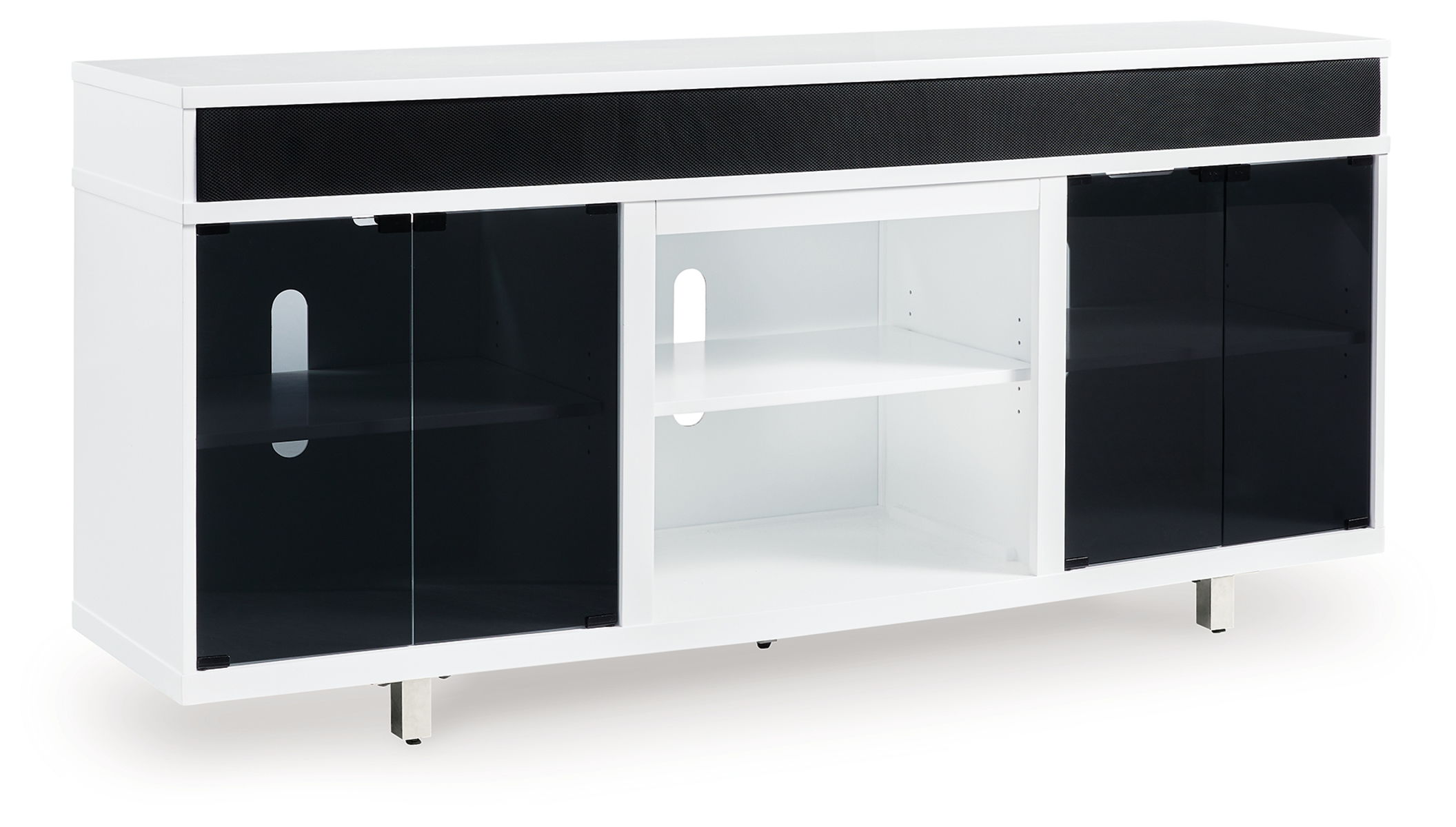 Gardoni – White / Black – XL TV Stand With Fireplace Option