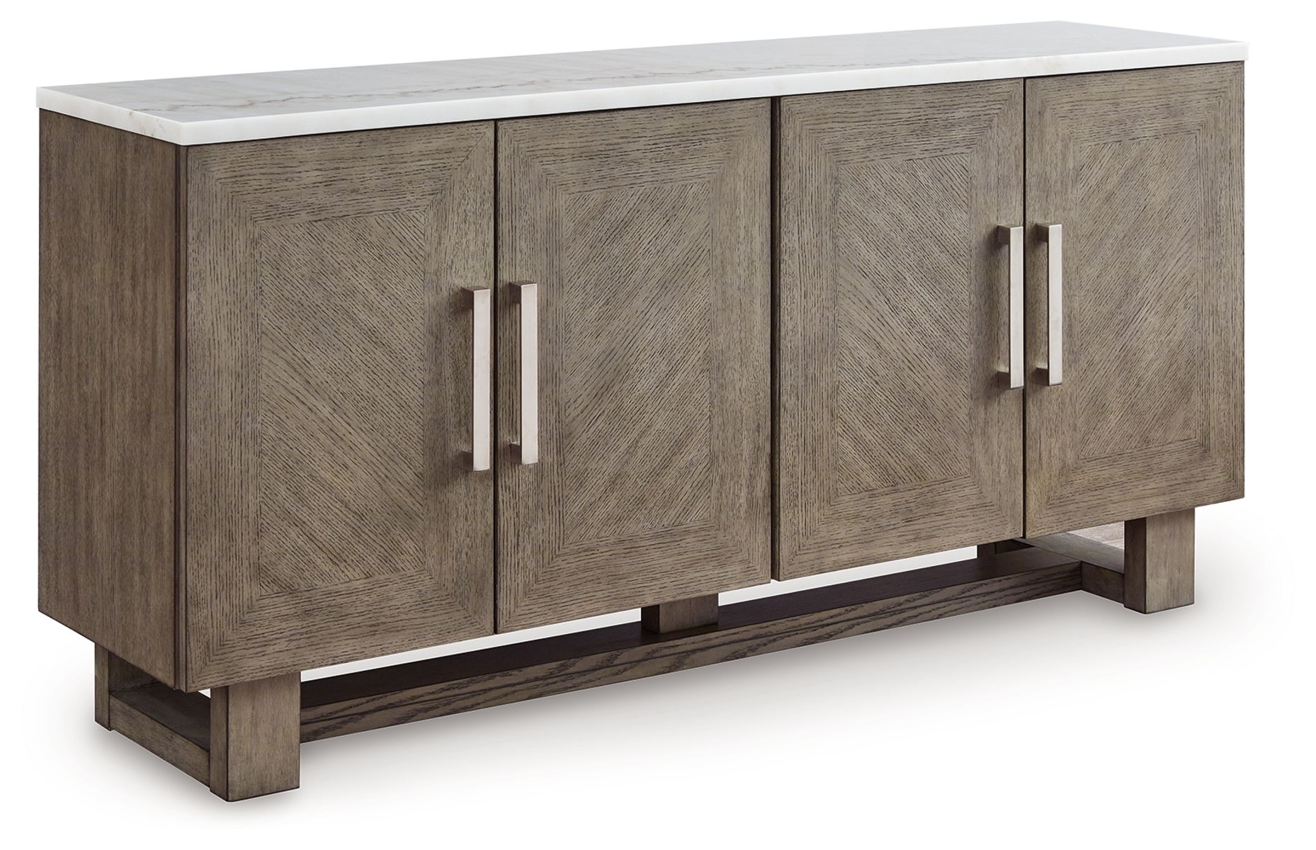 Loyaska – Grayish Brown / White – Extra Large TV Stand