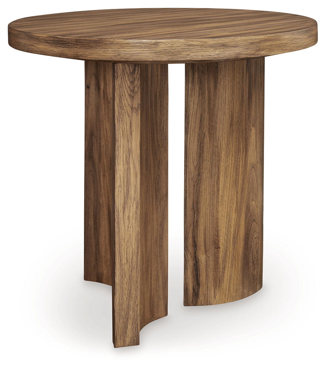 Austanny – Warm Brown – Round End Table