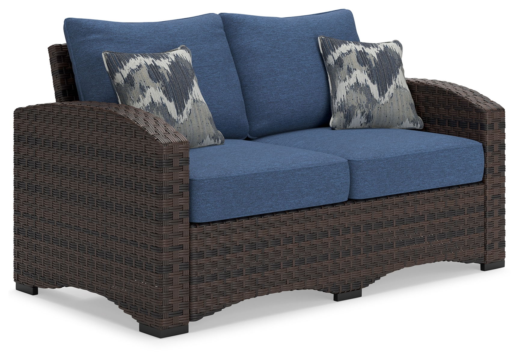 Windglow – Blue / Brown – Loveseat With Cushion