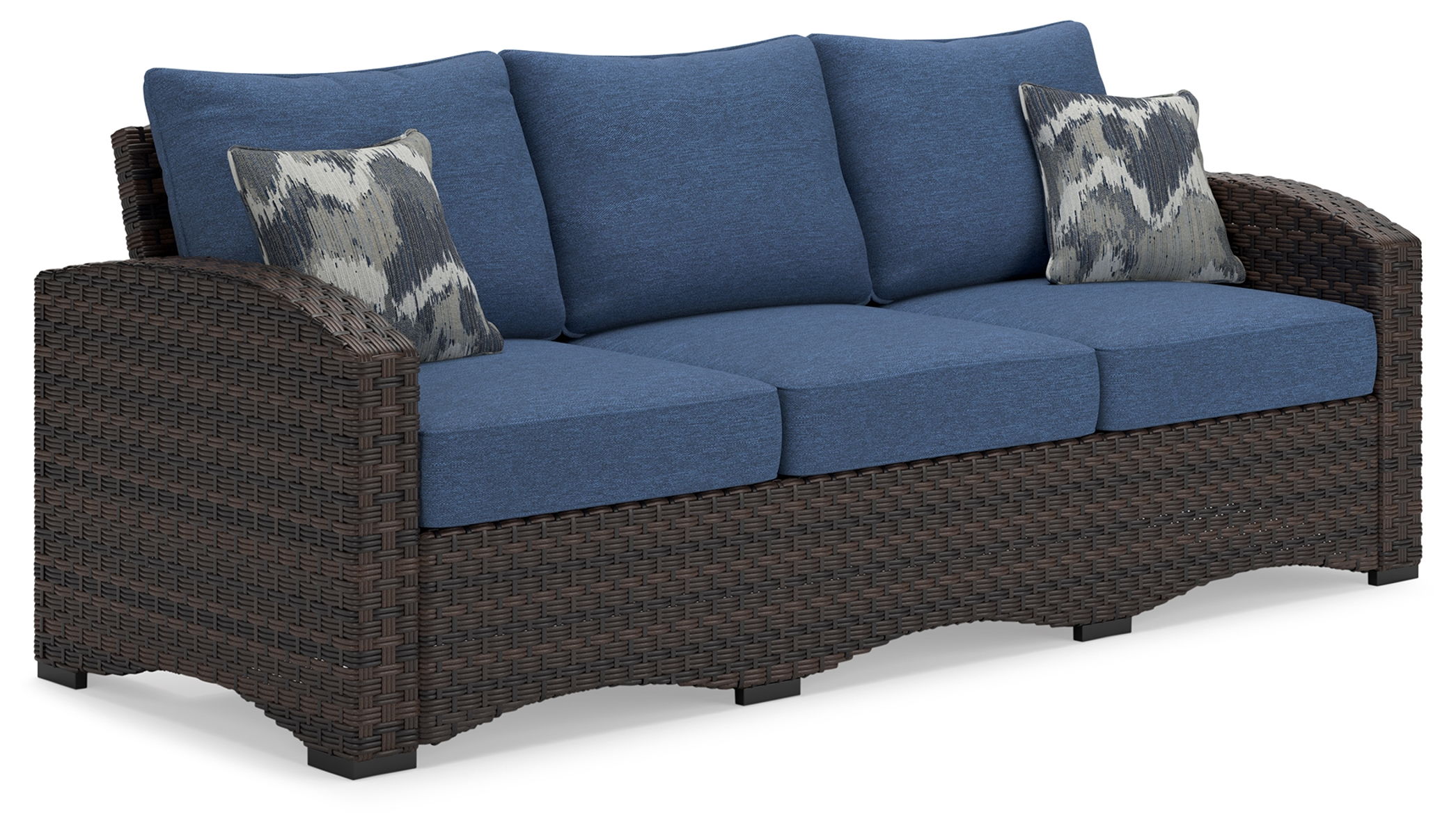 Windglow – Blue / Brown – Sofa With Cushion