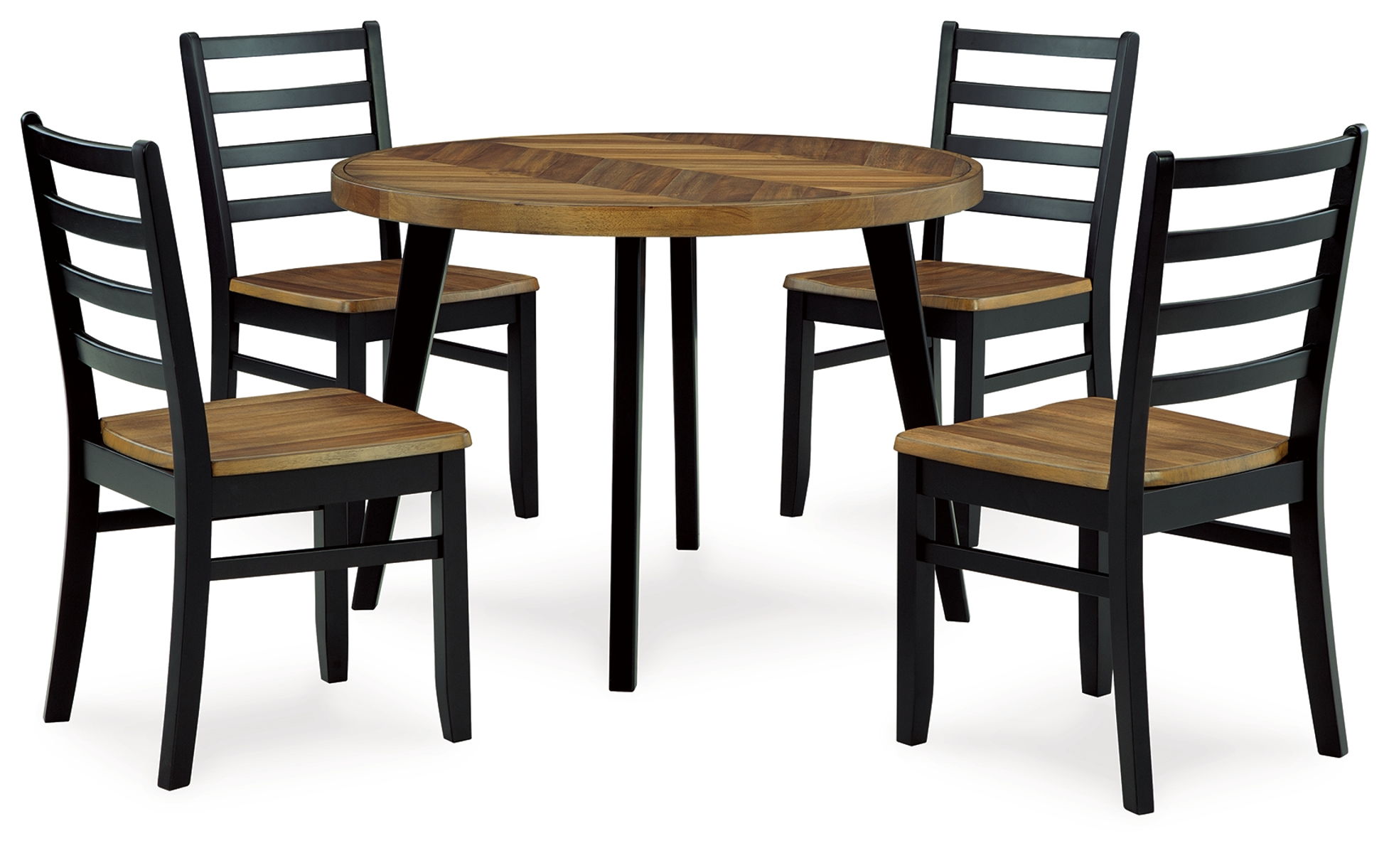 Blondon – Brown / Black – Dining Table and 4 Chairs (Set of 5)