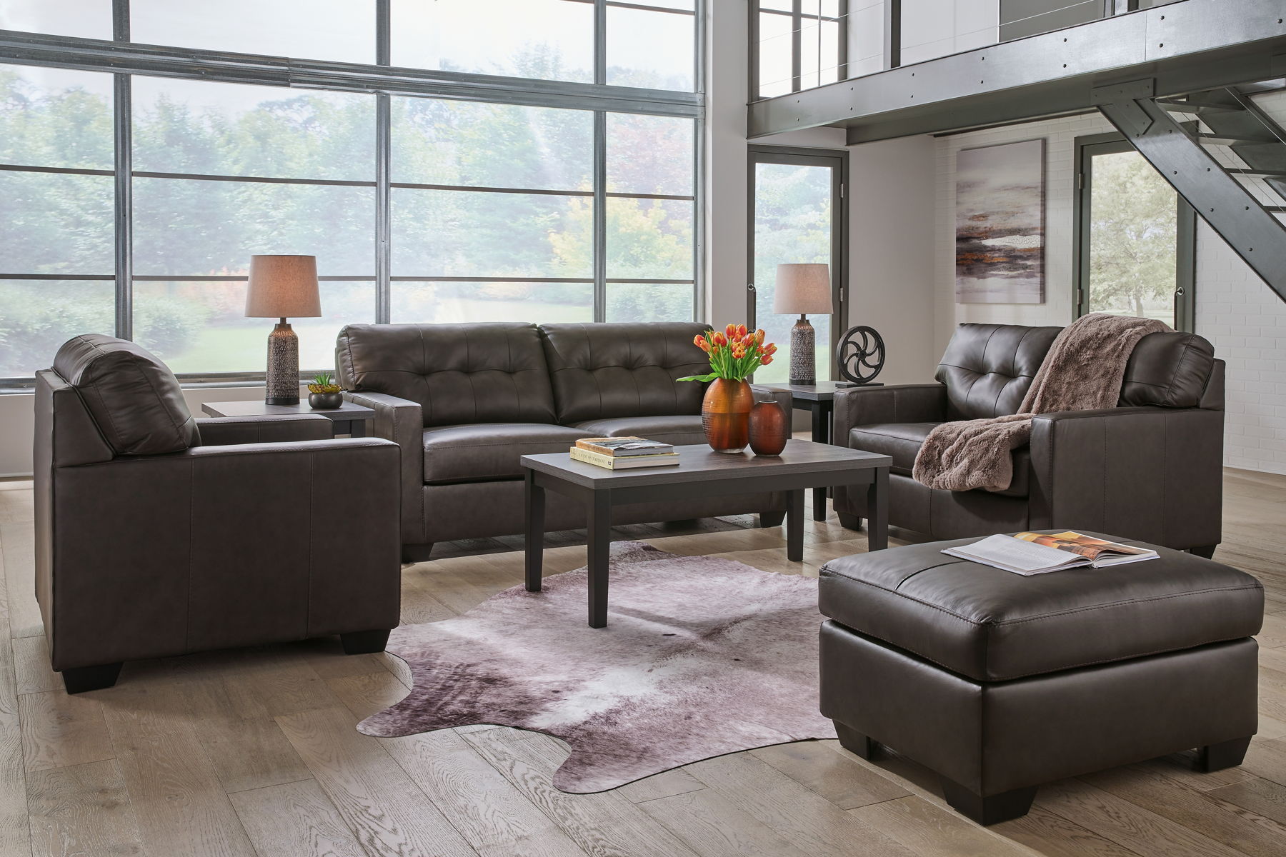 Belziani – Storm – 4 Pc. – Sofa, Loveseat, Chair And A Half, Ottoman