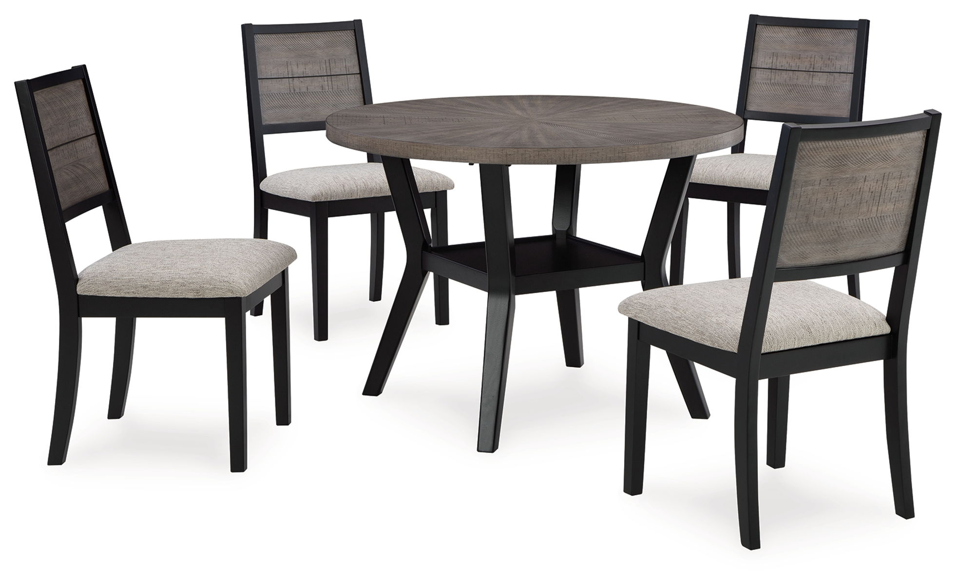 Corloda – Black / Gray – Round Drm Table Set (Set of 5)