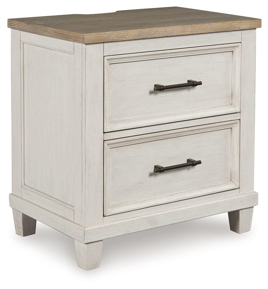 Shaybrock – Antique White / Brown – Two Drawer Night Stand