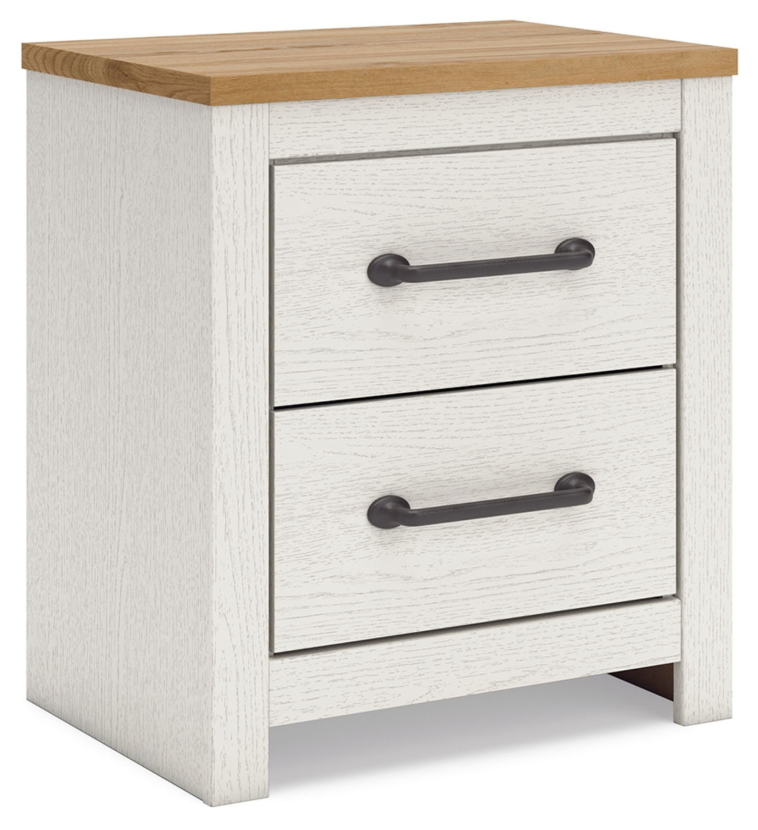 Linnocreek – White / Warm Brown – Two Drawer Night Stand