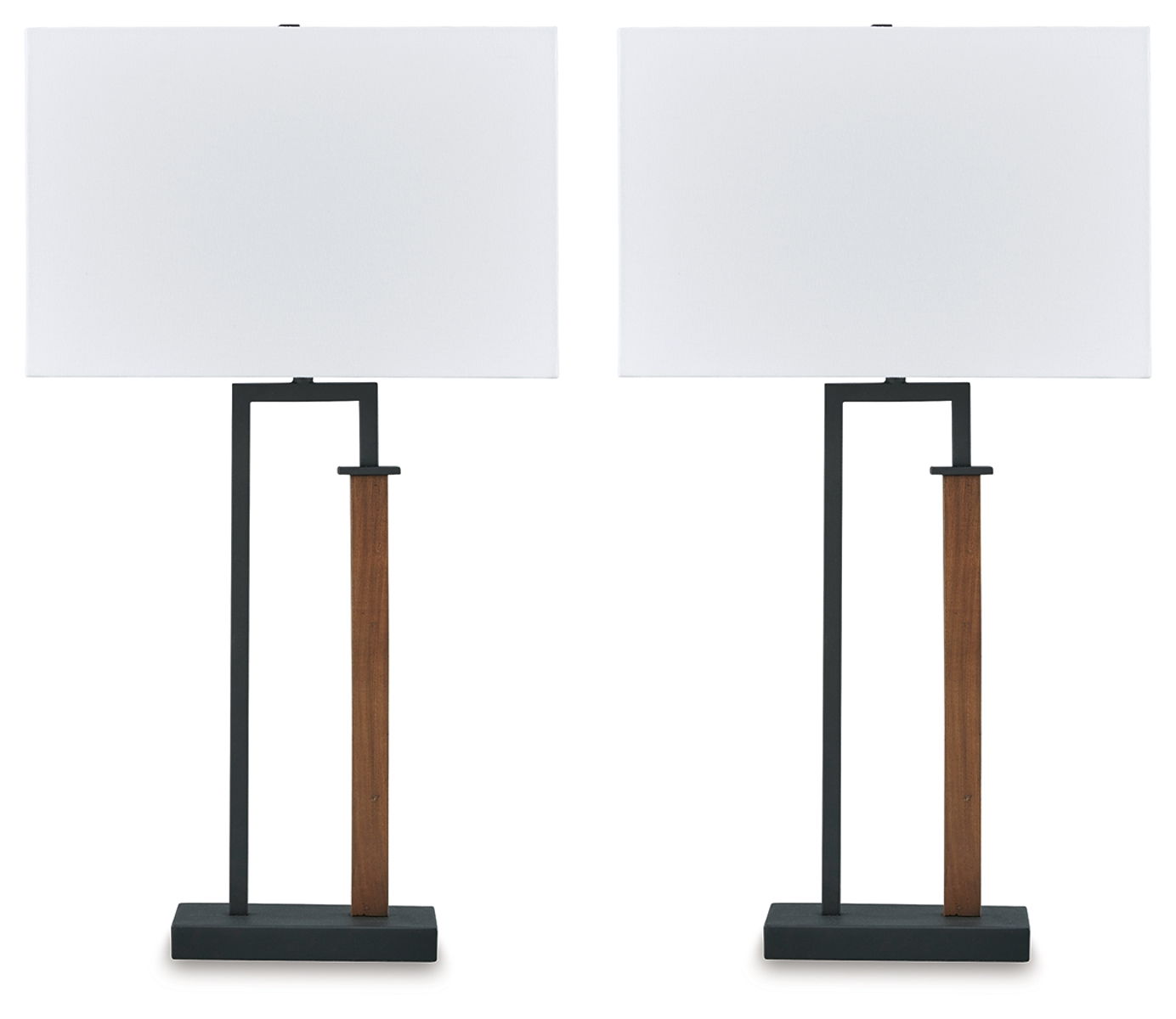 Voslen – Black / Brown – Metal Table Lamp (Set of 2)