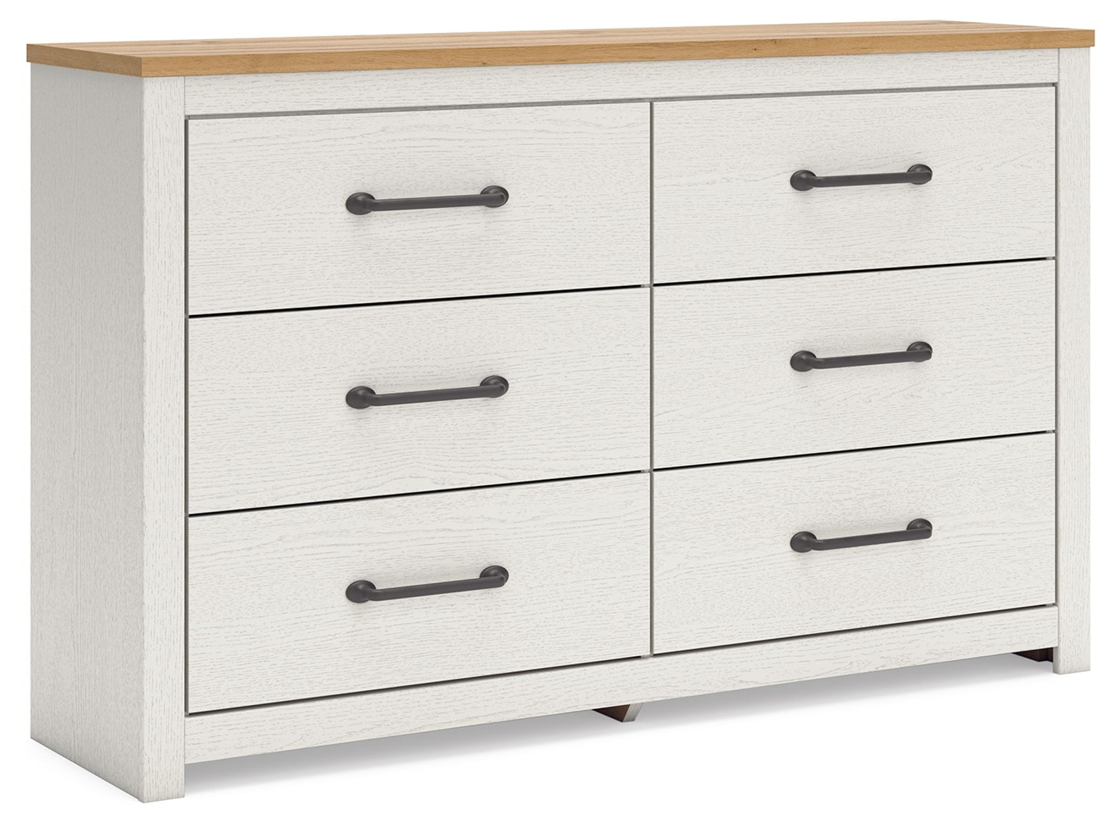 Linnocreek – White / Warm Brown – Six Drawer Dresser