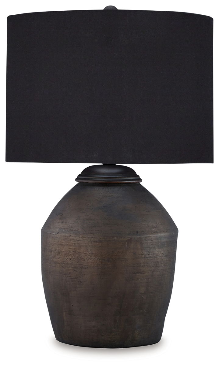 Naareman – Metallic Black – Terracotta Table Lamp