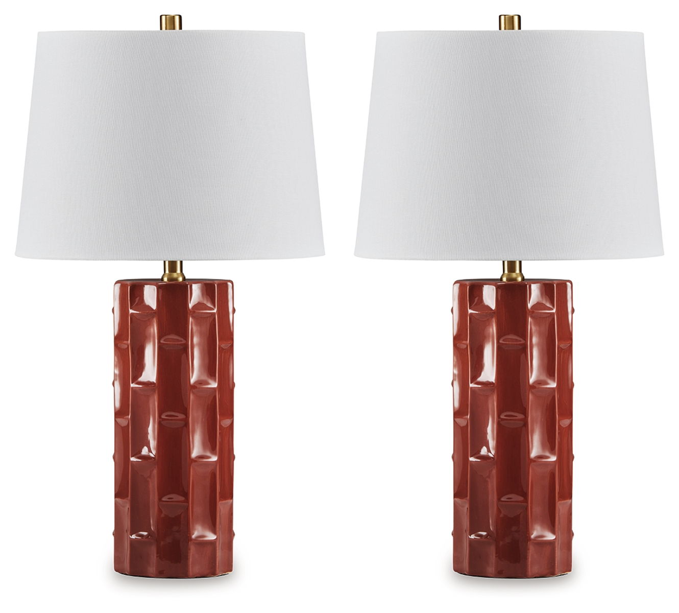 Jacemour – Burnt Umber – Ceramic Table Lamp (Set of 2)