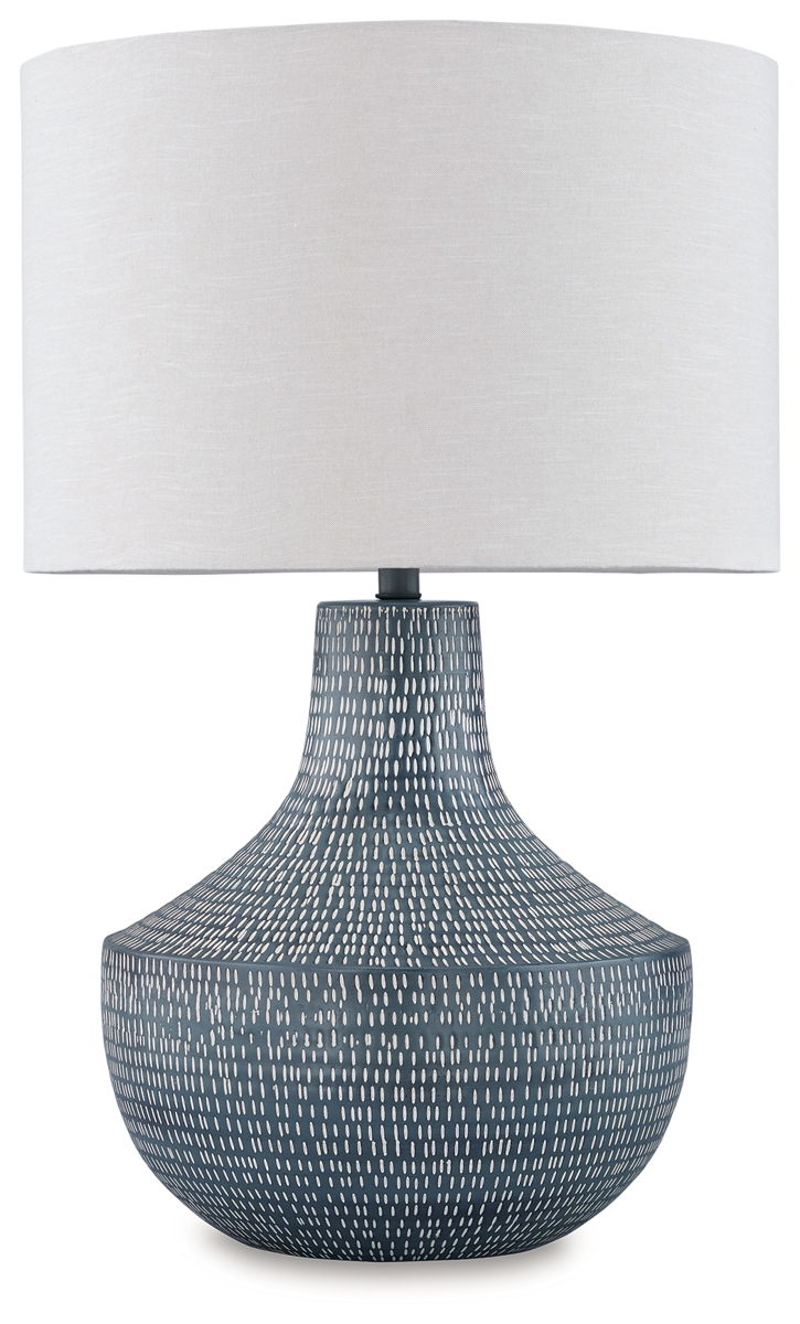 Schylarmont – Antique Gray / White – Metal Table Lamp