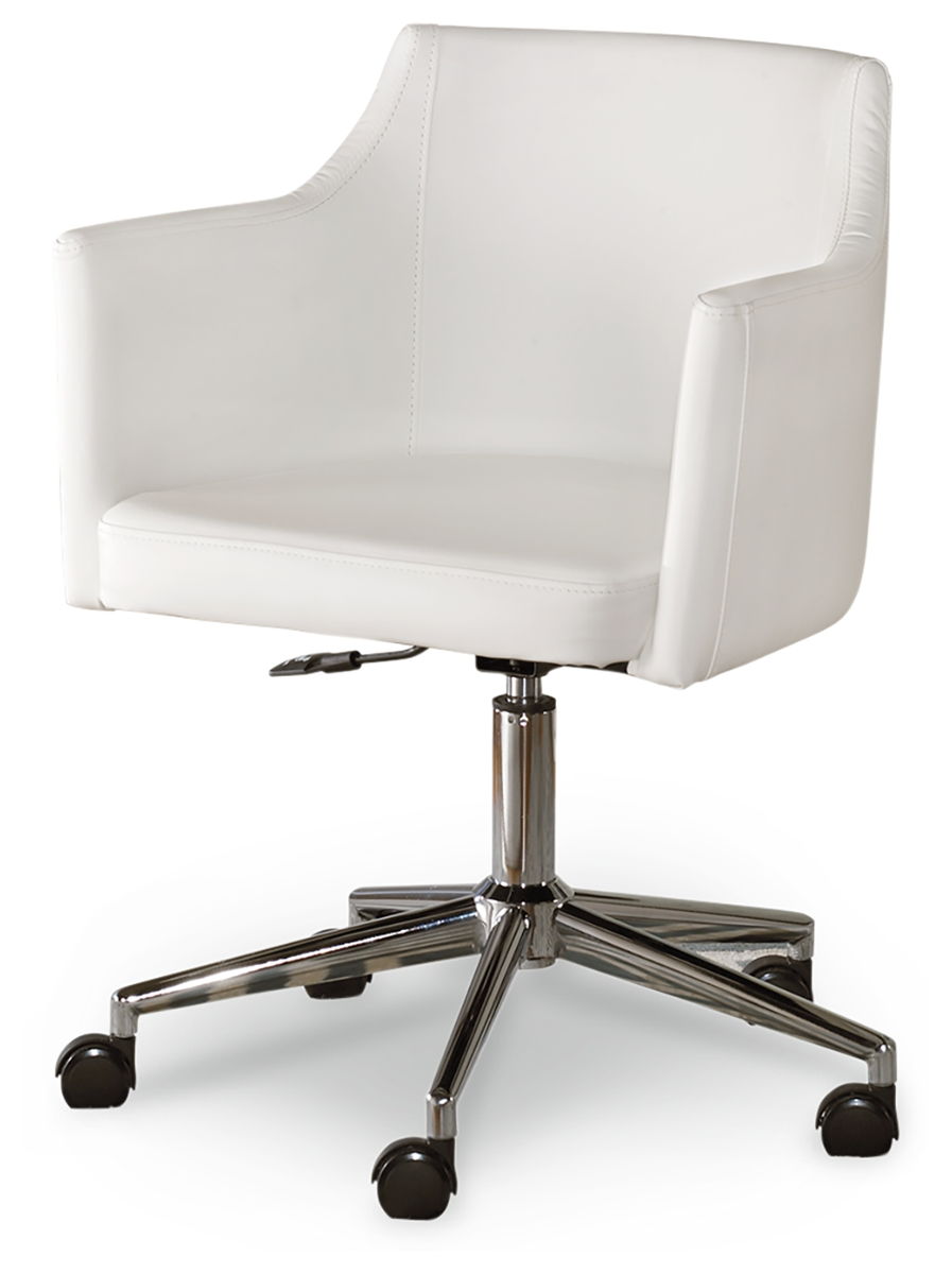 Baraga – White – Home Office Swivel Desk Chair