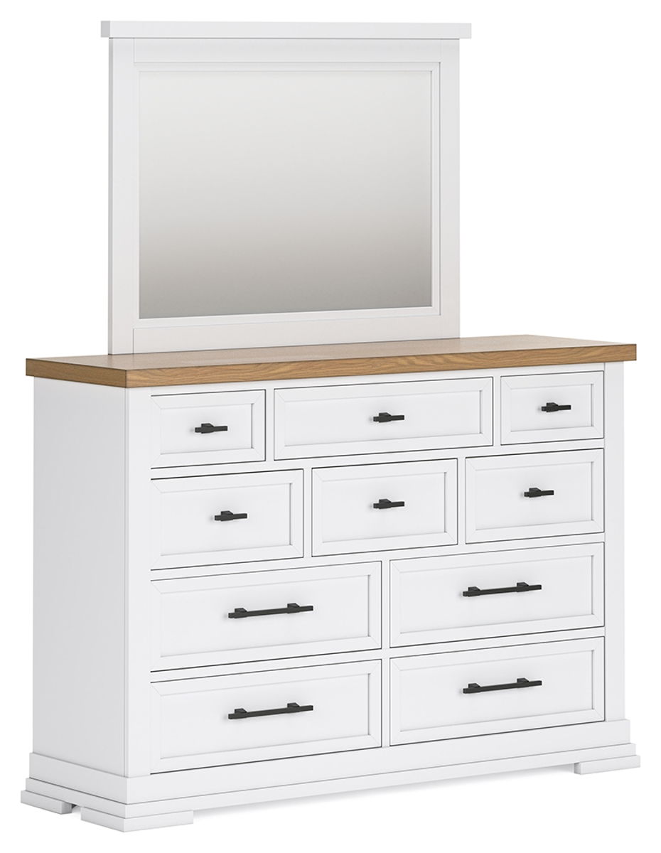 Ashbryn – White / Natural – Dresser And Mirror