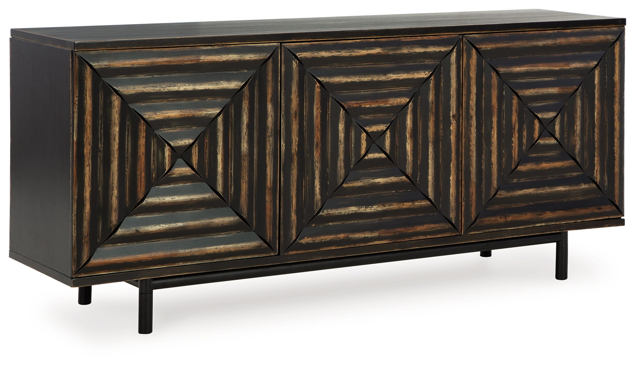 Fair Ridge – Distressed Black – Accent Cabinet