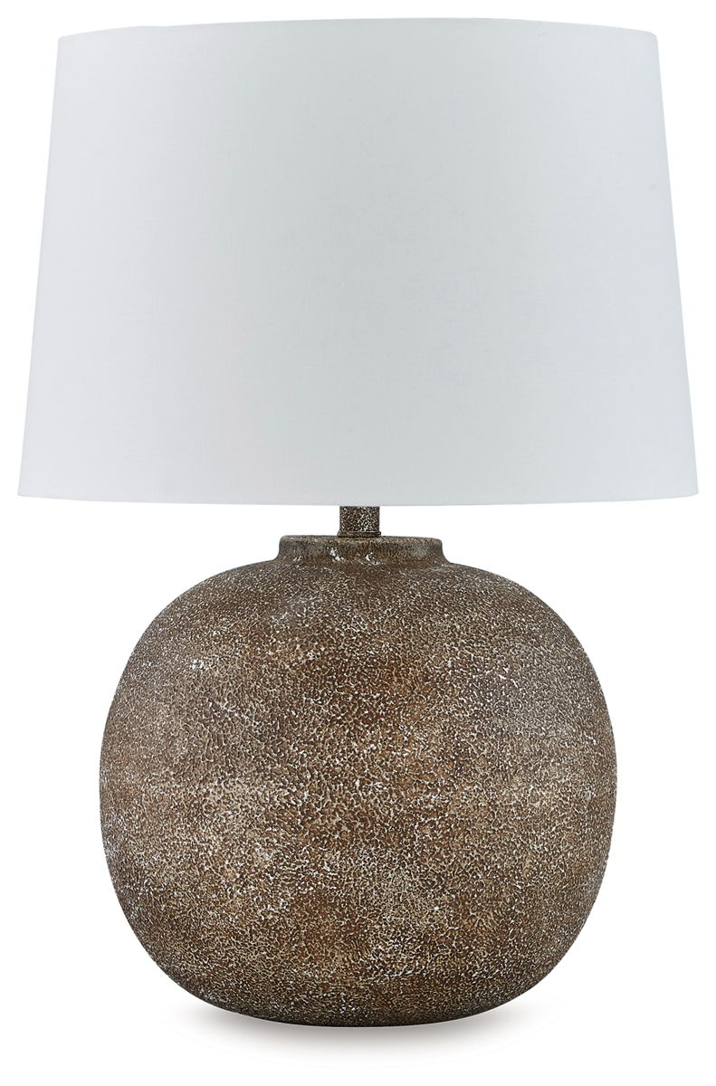 Neavesboro – Antique Brown / White – Metal Table Lamp