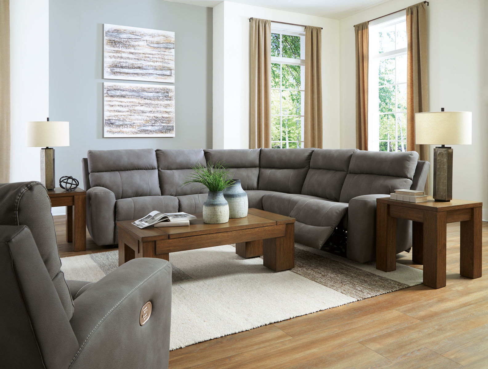 Next-gen Durapella – Power Reclinering Sectional Set