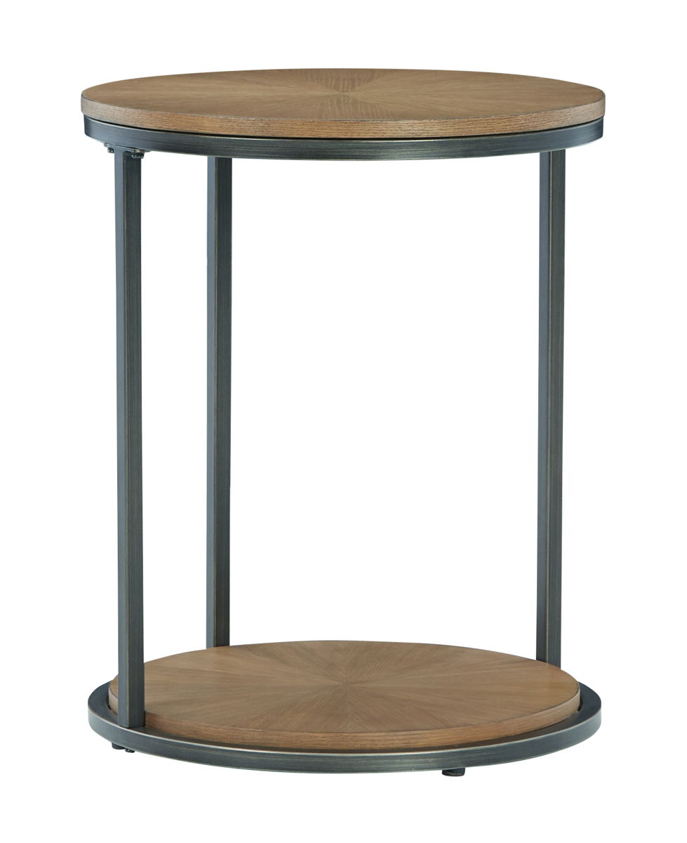 Fridley – Brown / Black – Round End Table
