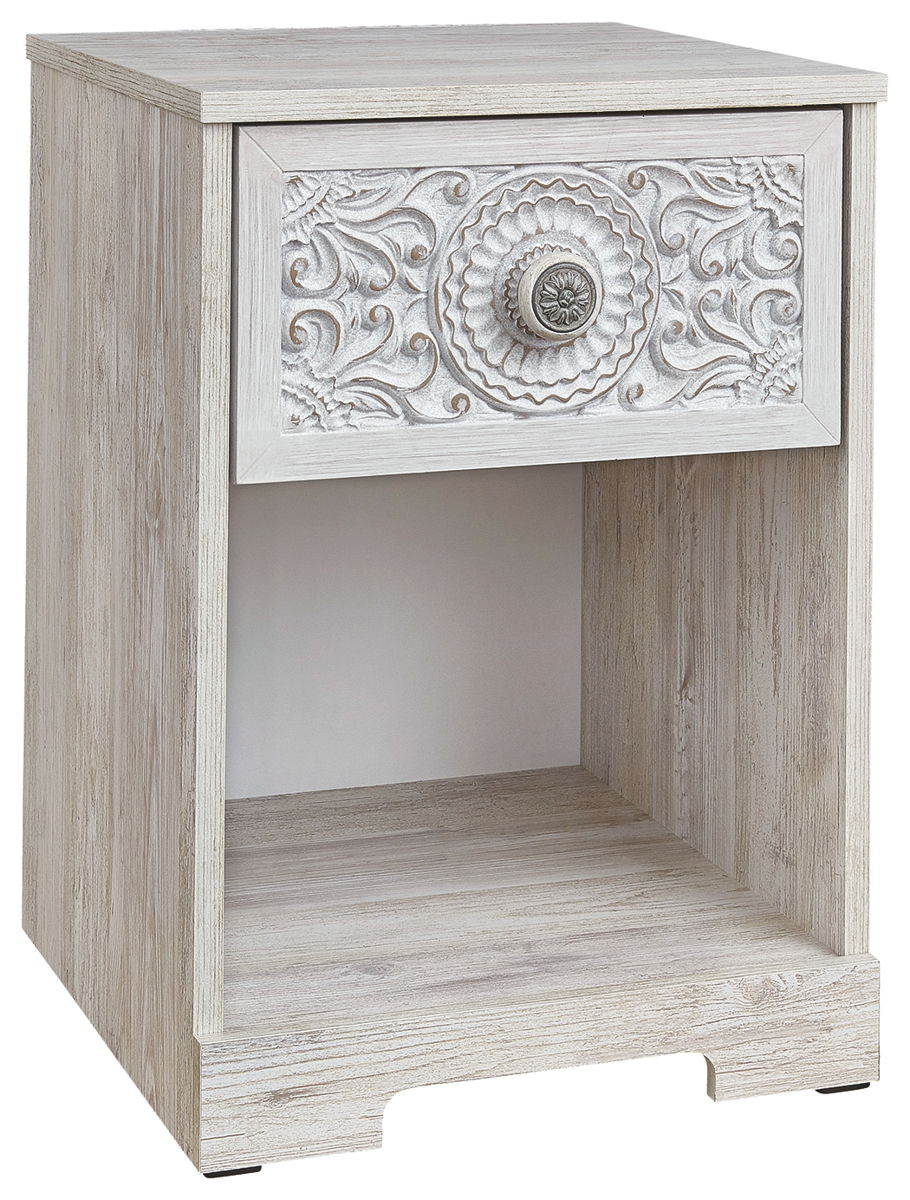 Paxberry – Whitewash – One Drawer Night Stand