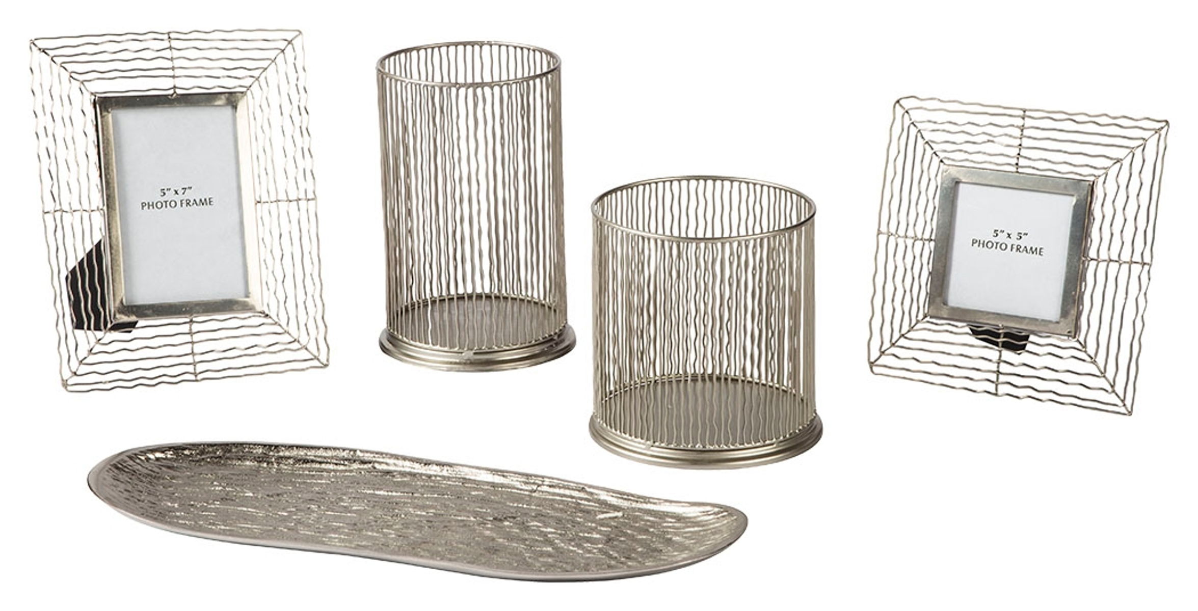 Dympna – Silver Finish – Accessory Set (Set of 5)