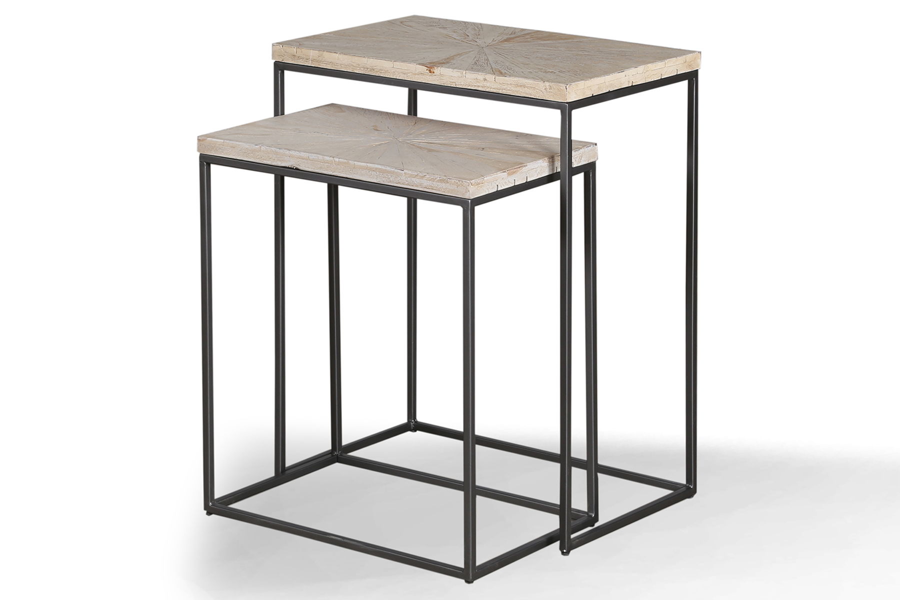 Crossings Monaco – Chairside Nesting Table – Weathered Blanc