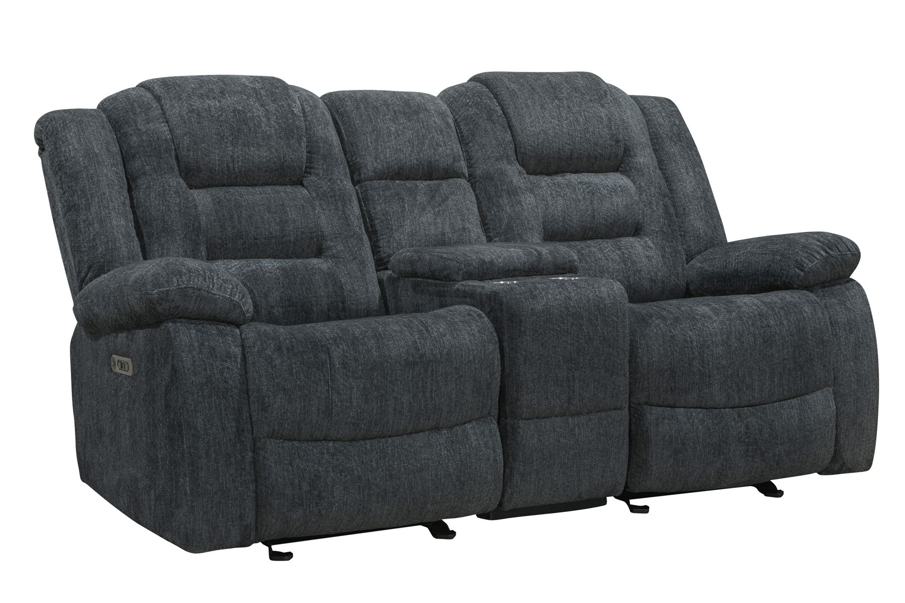 Bolton – Glider Reclining Console Loveseat – Misty Storm