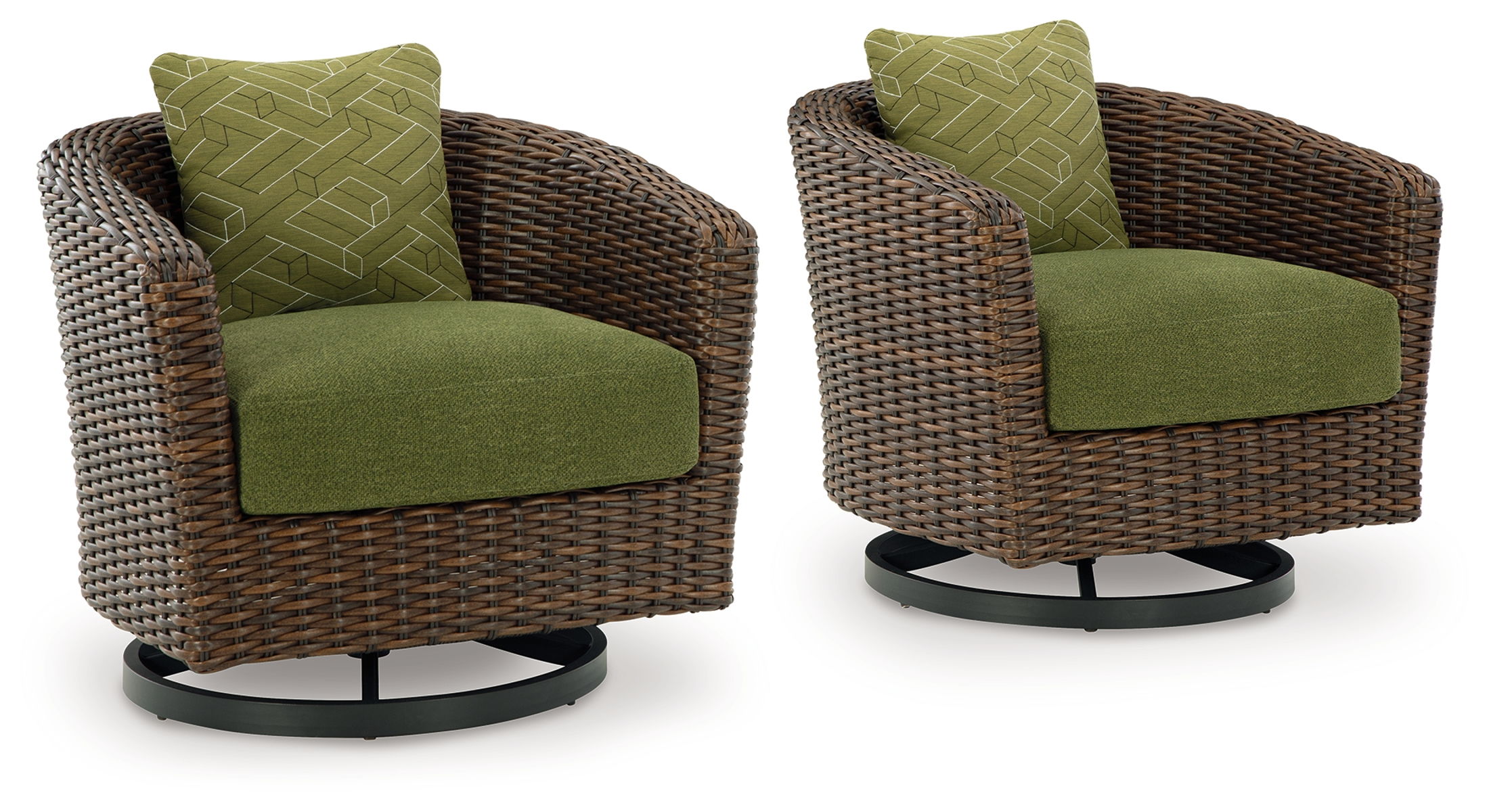 Horizon Hall – Brown / Green – Swivel Lounge With Cushion
