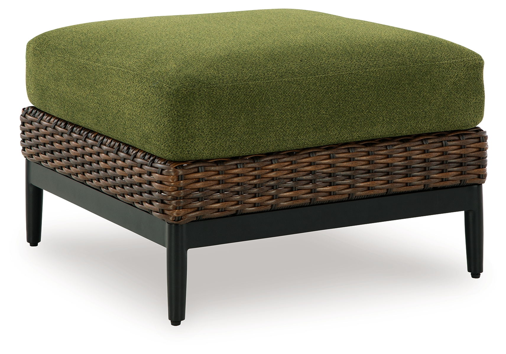 Horizon Hall – Brown / Green – Ottoman With Cushion