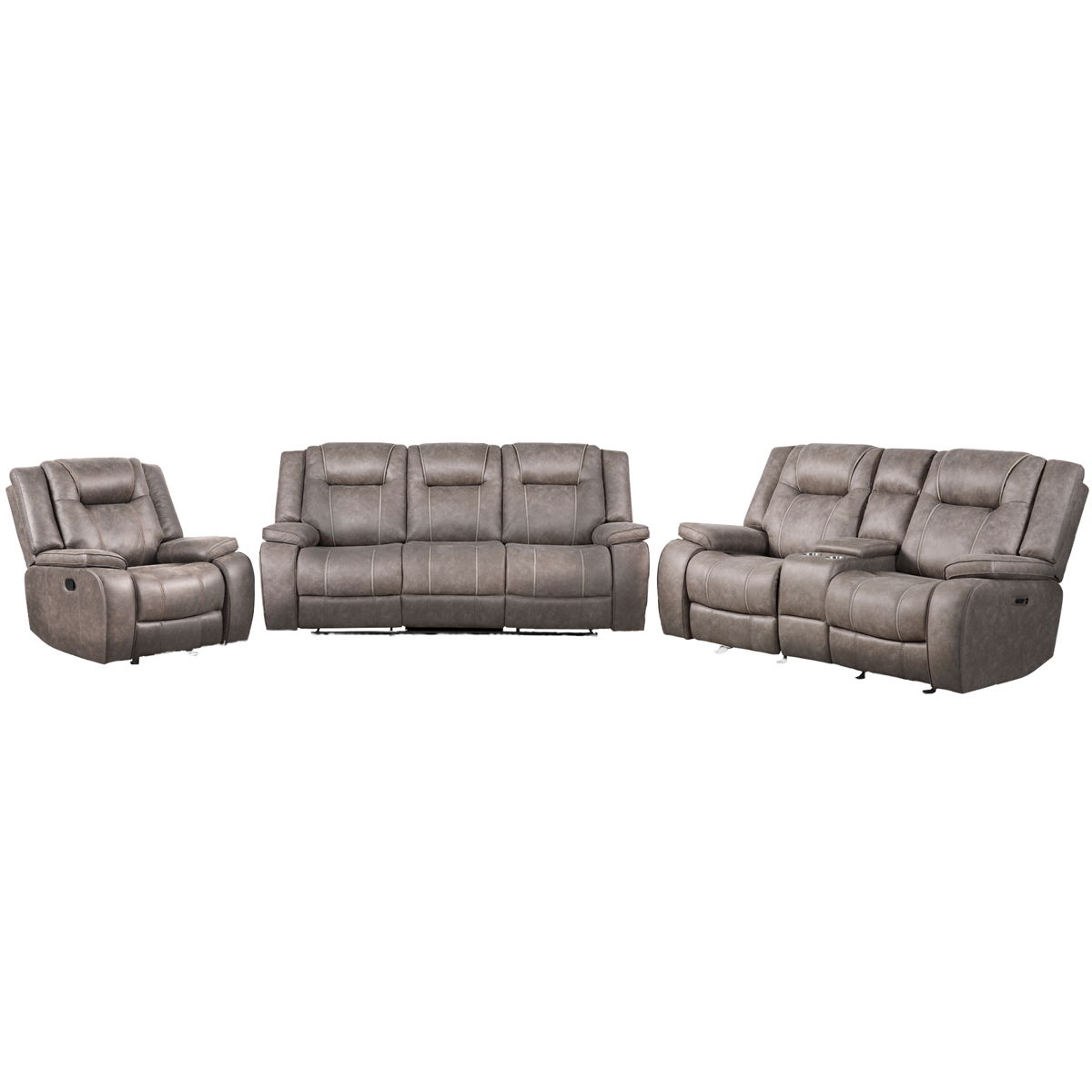 Blake – Manual Reclining Sofa Loveseat And Recliner – Desert Taupe