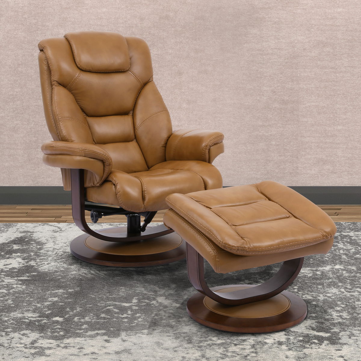 Monarch – Manual Reclining Swivel Chair and Ottoman