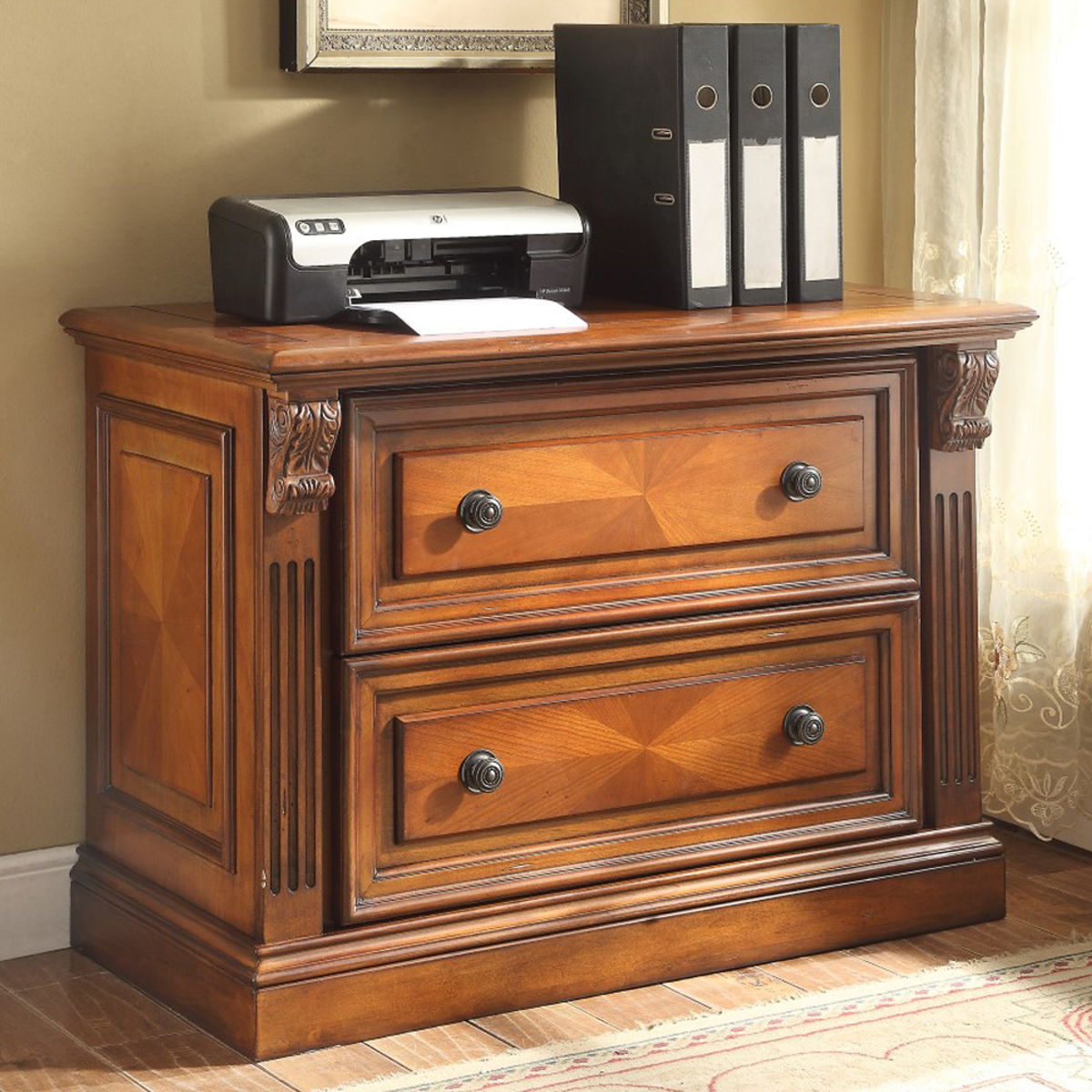 Huntington – 2 Drawer Lateral File – Antique Vintage Pecan