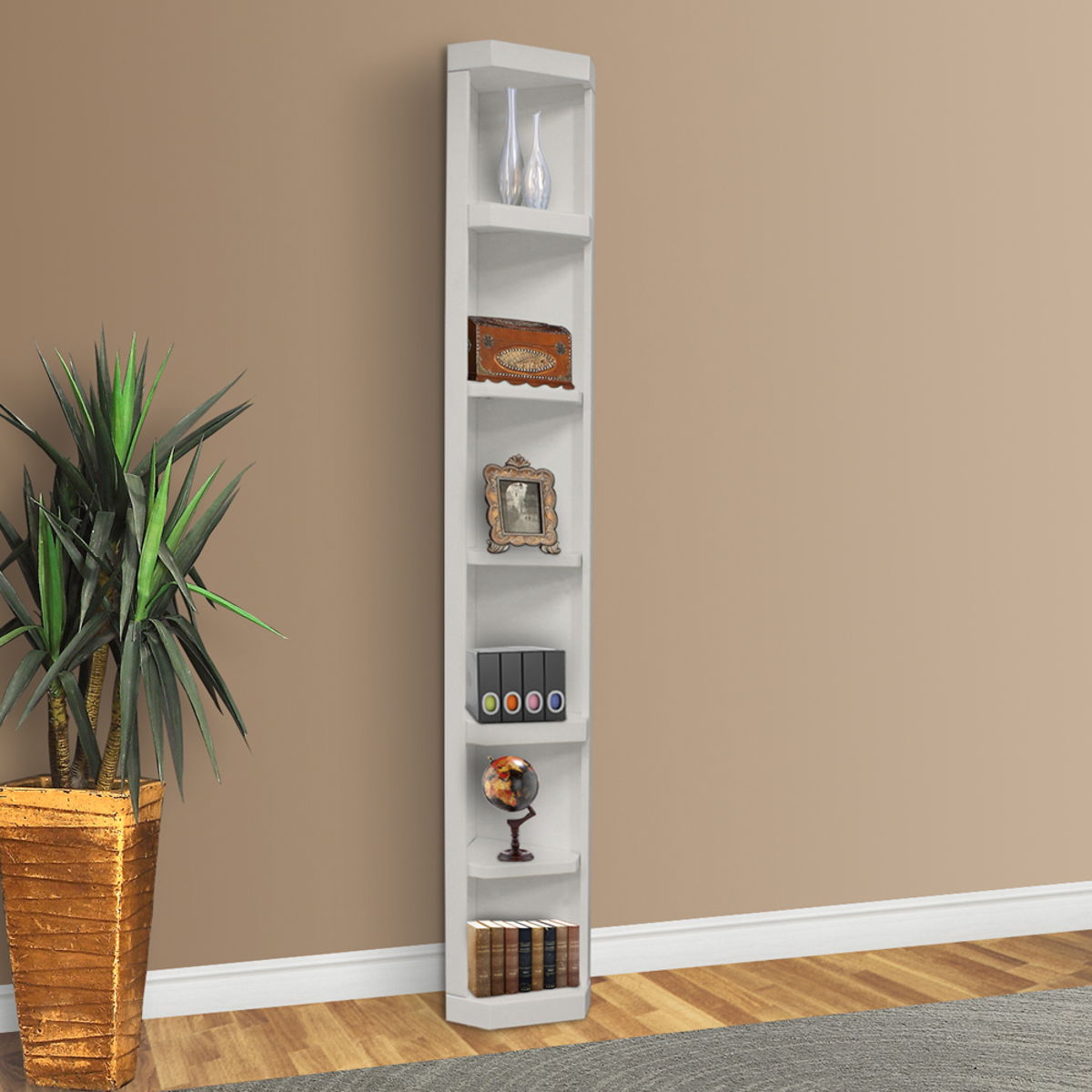 Catalina – Outside Corner Bookcase – Cottage White