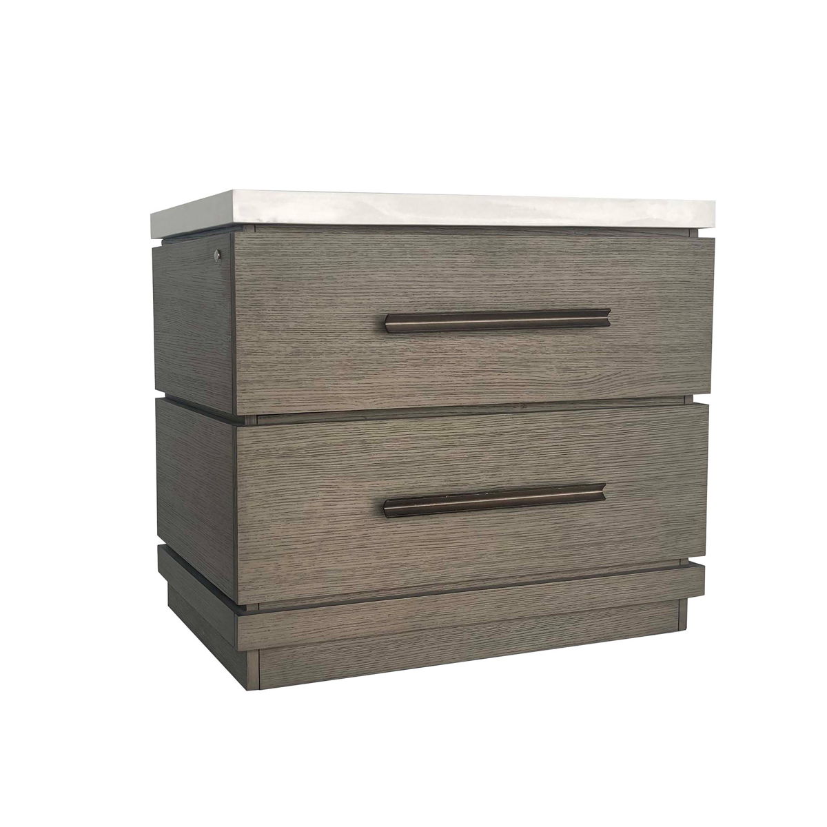 Pure Modern Bedroom – 2 Drawer Nightstand – Moonstone
