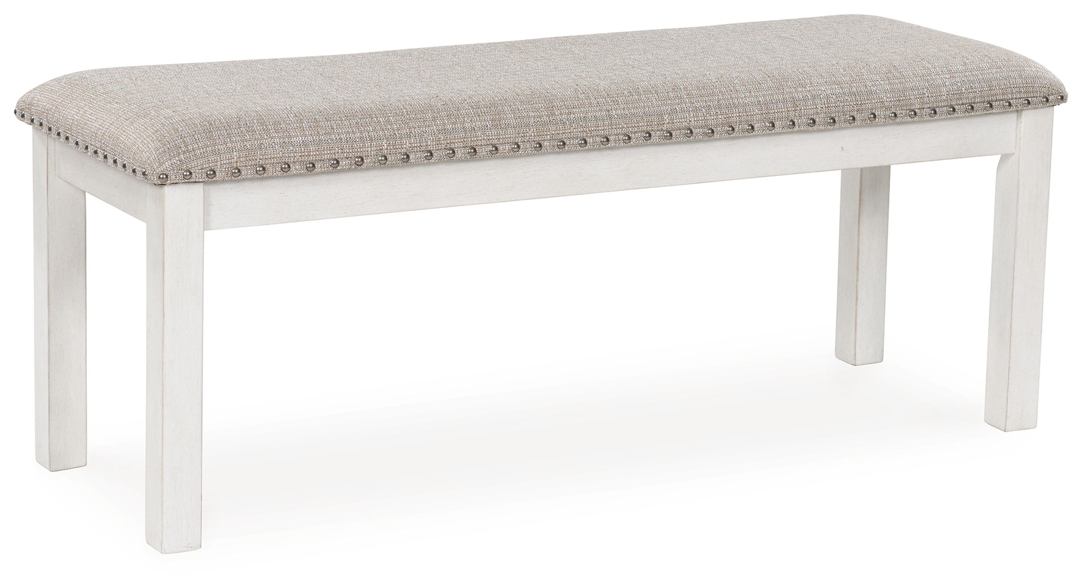 Robbinsdale – Antique White – Large Upholstered Dining Room Bench