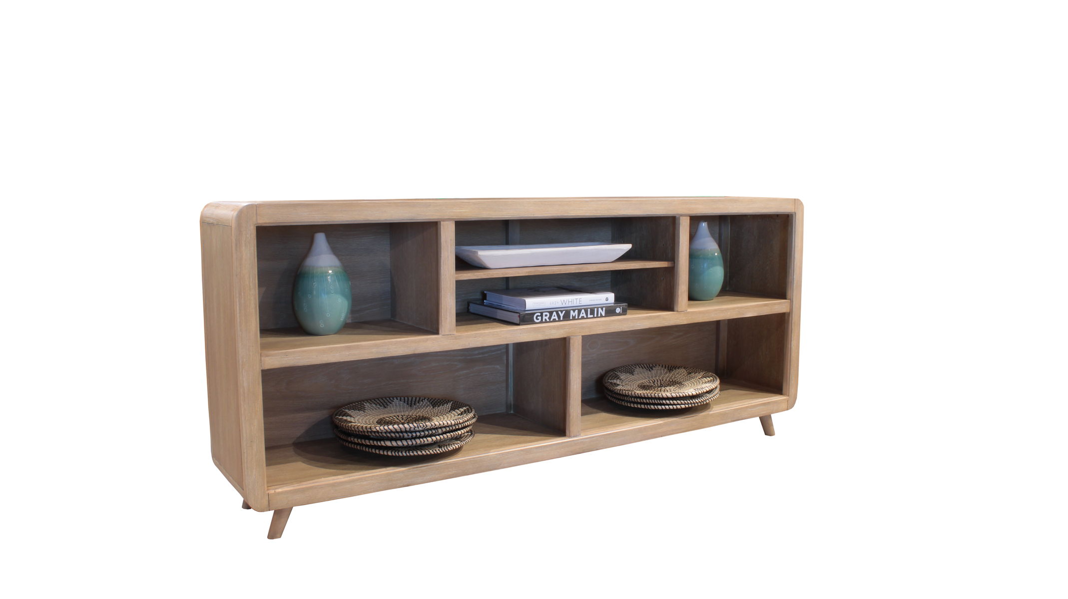 Escape – 72 In. Open Multi-Purpose Console – Glazed Natural Oak