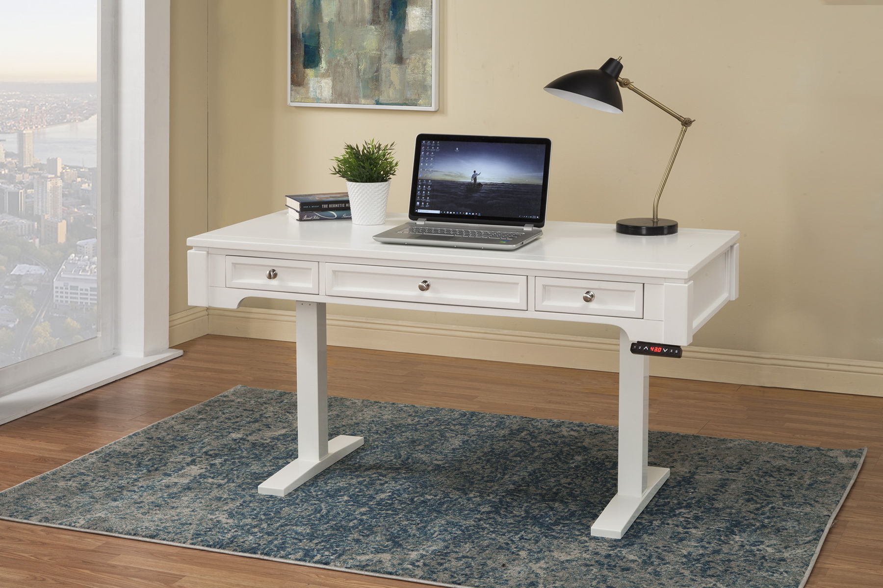 Boca – Power Lift Desk – Cottage White