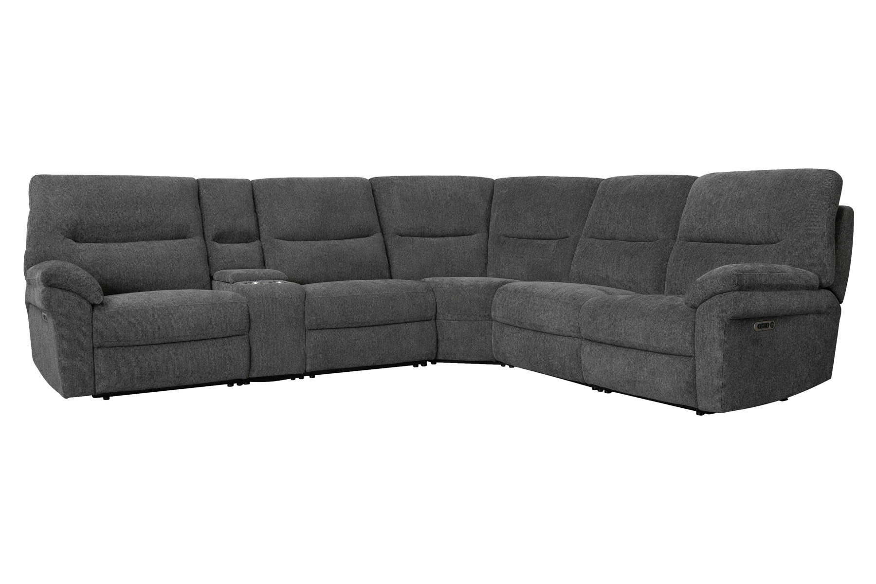 Bryant – 6 Piece Modular Power Reclining Sectional with Power Headrests and Entertainment Console