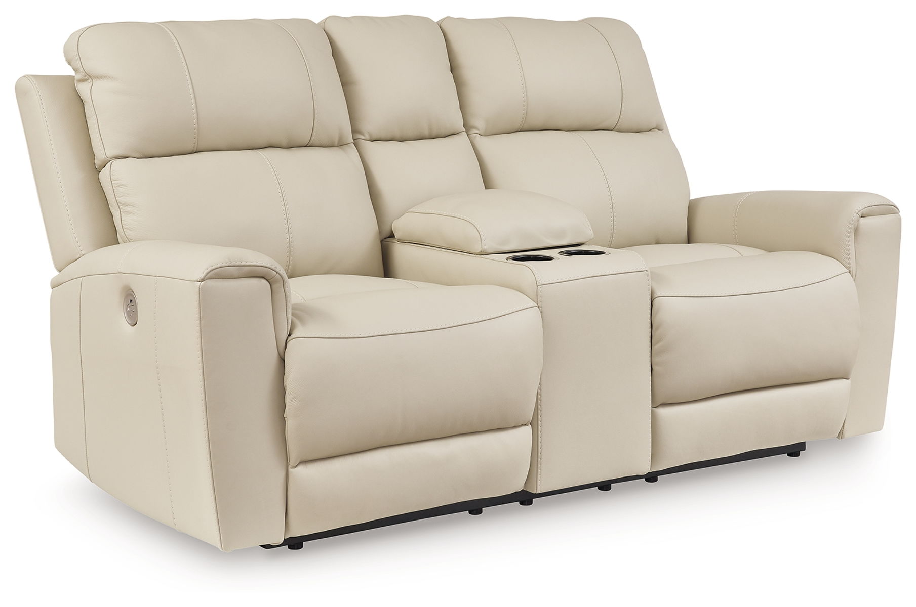 Dahlmoore – Almond – Dbl Power Reclining Loveseat With Console