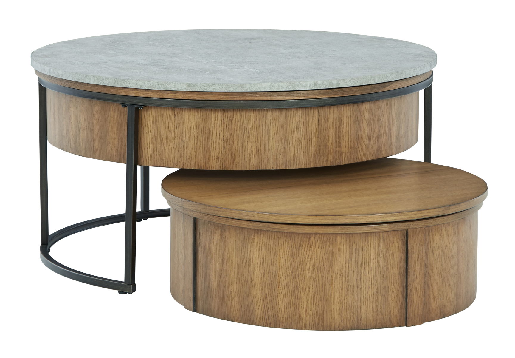 Fridley – Gray / Brown / Black – Nesting Cocktail Tables (Set of 2)