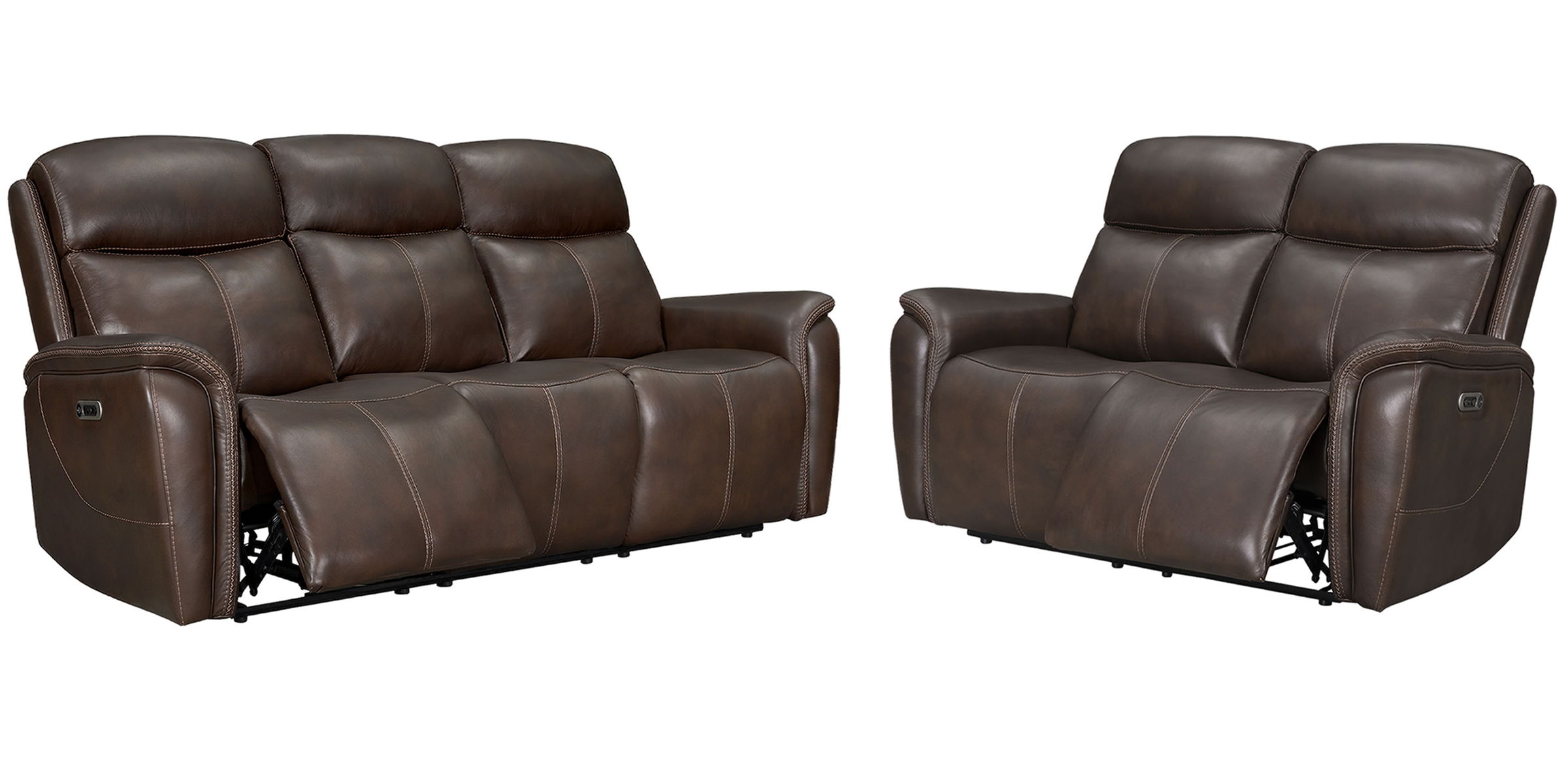 Cascade – Power Reclining Sofa & Loveseat – Auburn