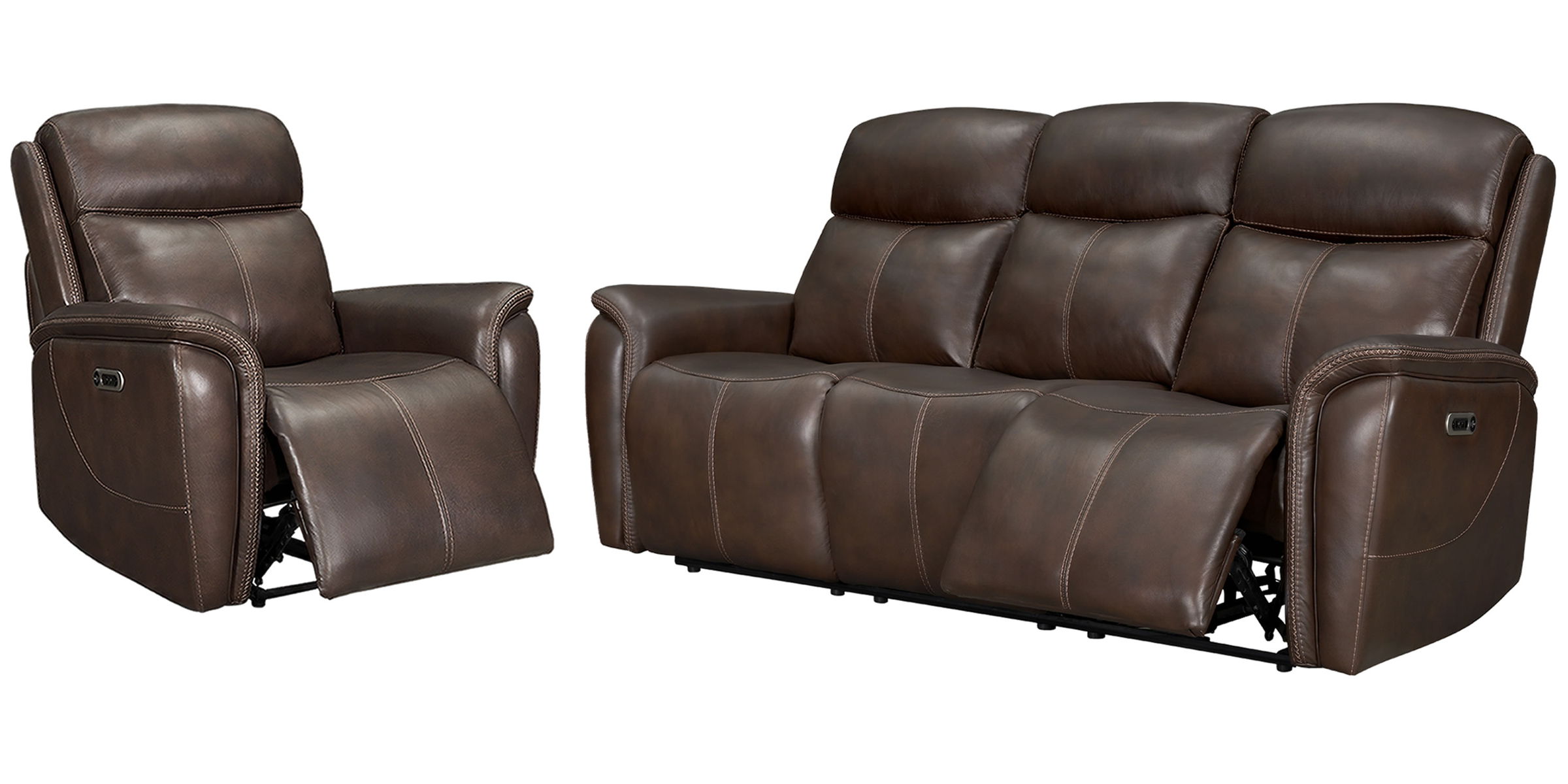 Cascade – Power Reclining Sofa & Recliner – Auburn