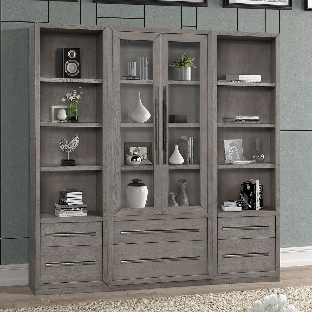 Pure Modern – 3 Piece Modular Library Wall – Moonstone