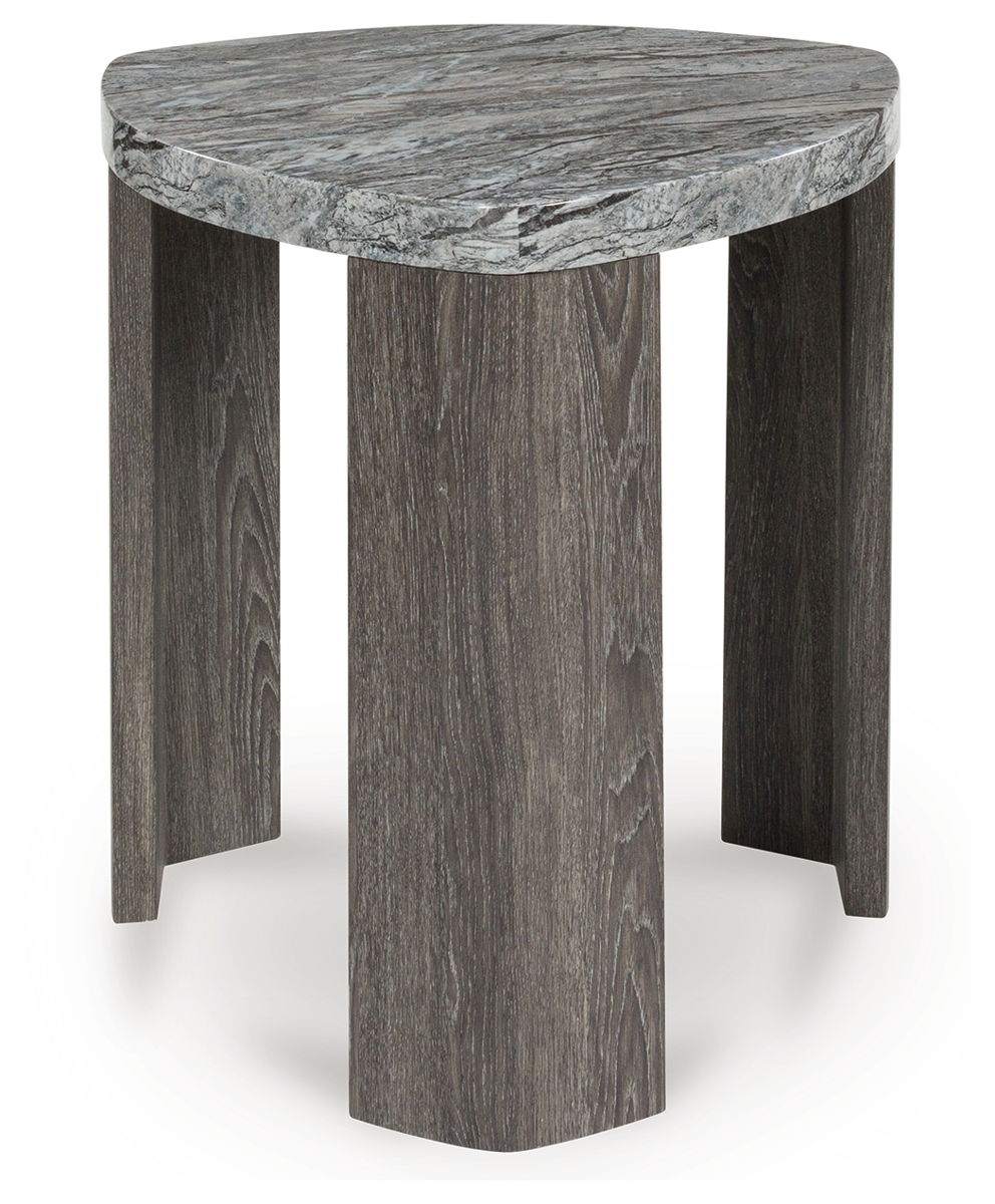 Surmour – Gray / Brown – Triangle End Table