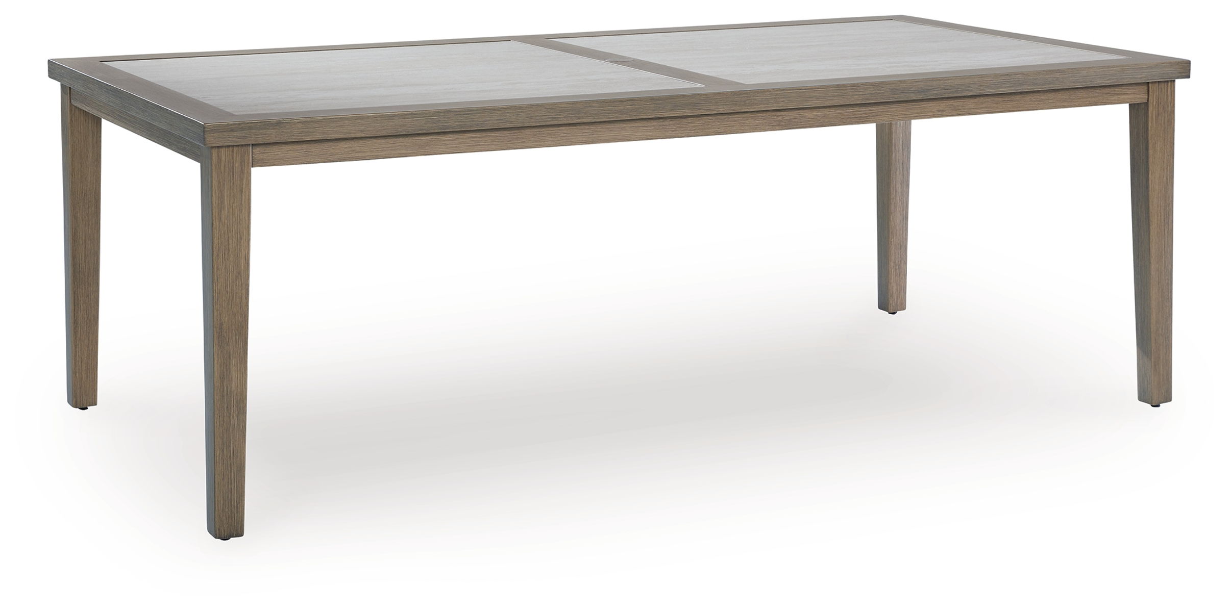 Rainier Ranch – Brown / Beige – Rectangle Dining Table With Umbrella Option