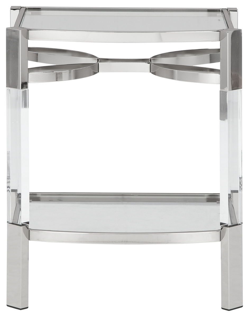 Chaseton – Clear / Silver Finish – Accent Table