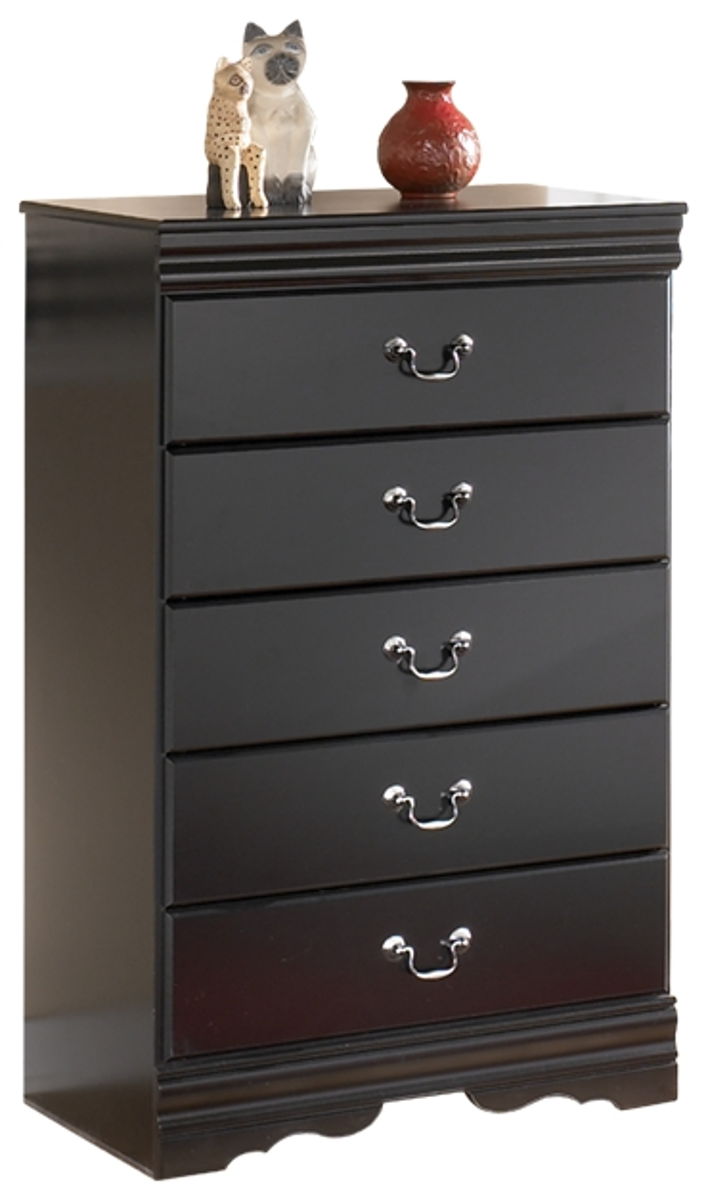 Huey – Black – Five Drawer Chest